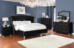 Deanna California King Tufted Upholstered Bed Black