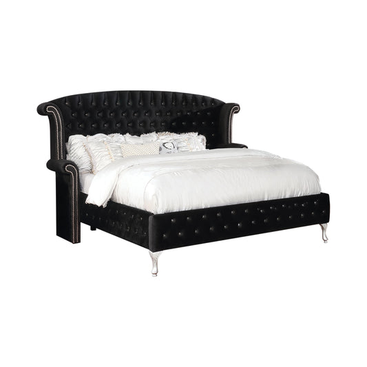 Deanna California King Tufted Upholstered Bed Black