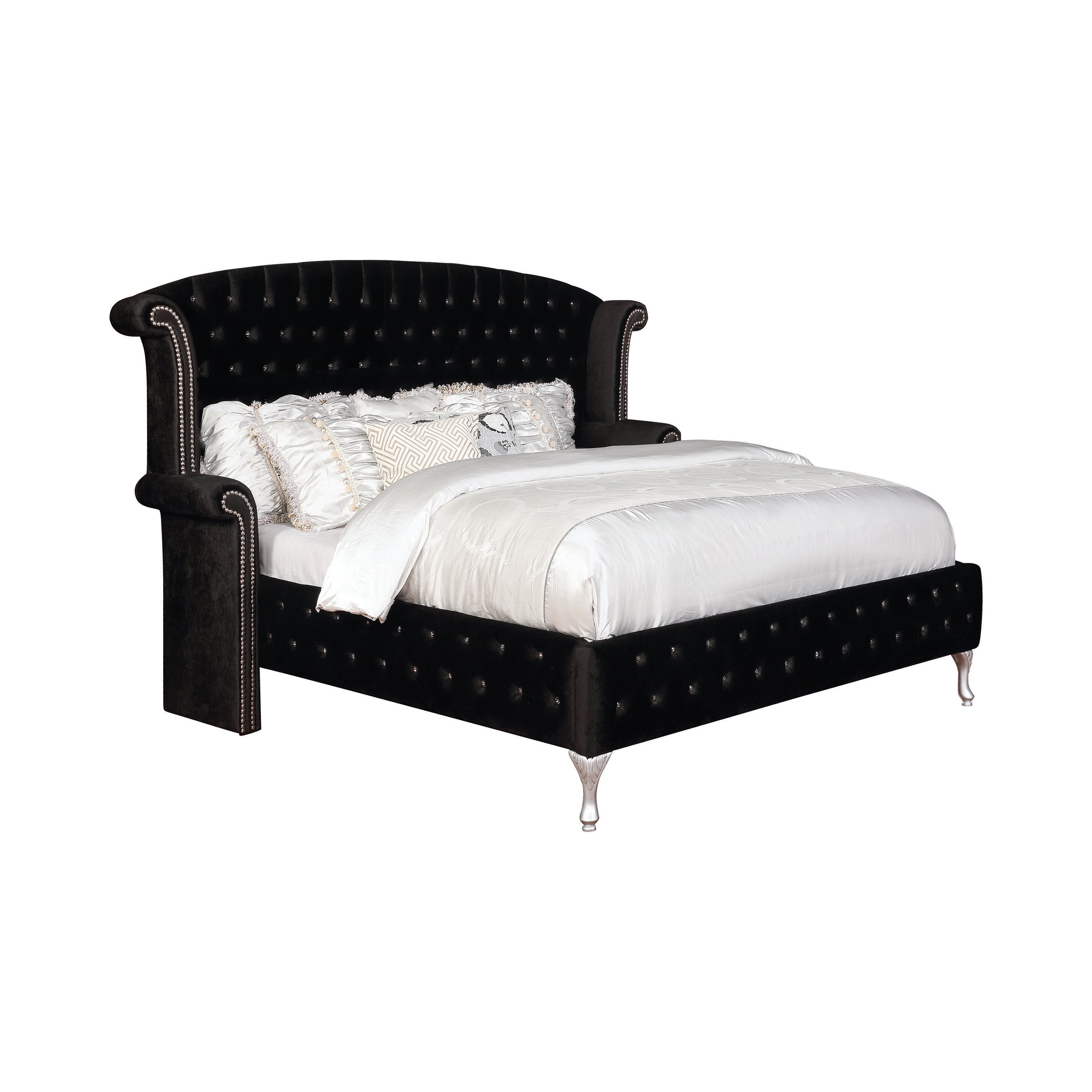 Deanna Queen Tufted Upholstered Bed Black