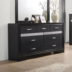 Miranda 7-drawer Dresser Black and Rhinestone