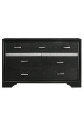 Miranda 7-drawer Dresser Black and Rhinestone