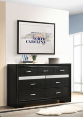 Miranda 7-drawer Dresser Black and Rhinestone