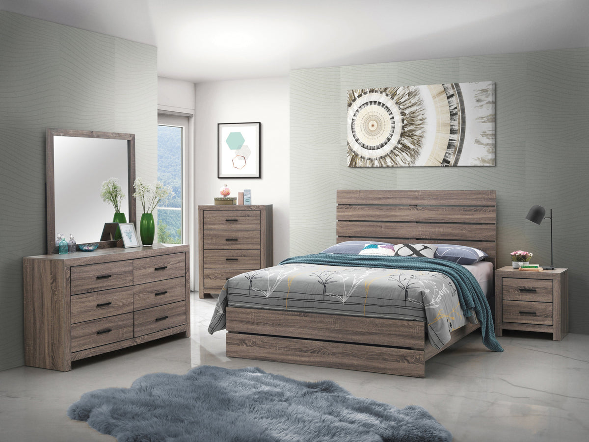 Brantford 5-piece Eastern King Panel Bedroom Set Barrel Oak