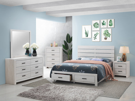 Brantford 5-piece Eastern King Storage Bedroom Set Coastal White