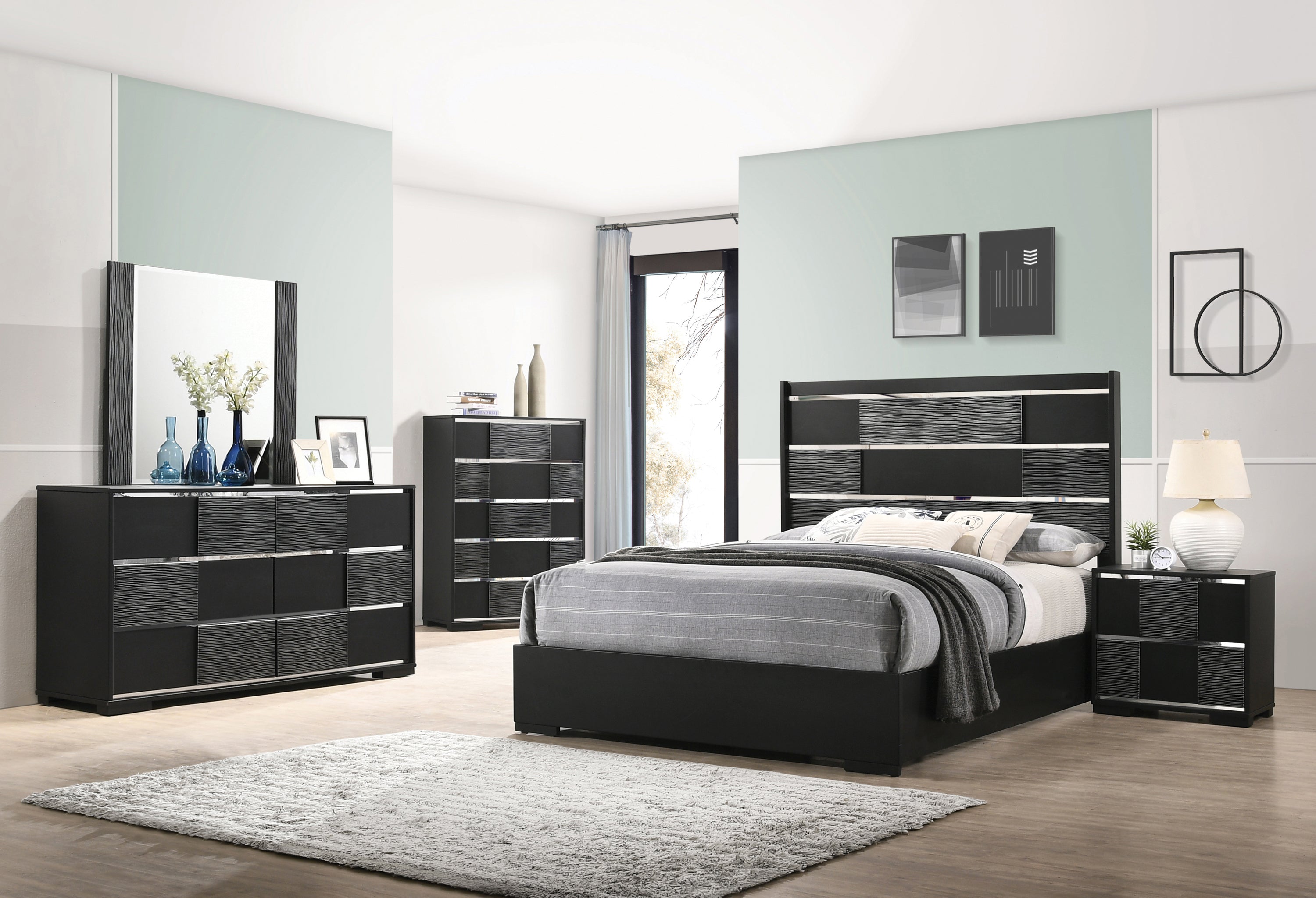 Blacktoft 4-piece Queen Panel Bedroom Set Black