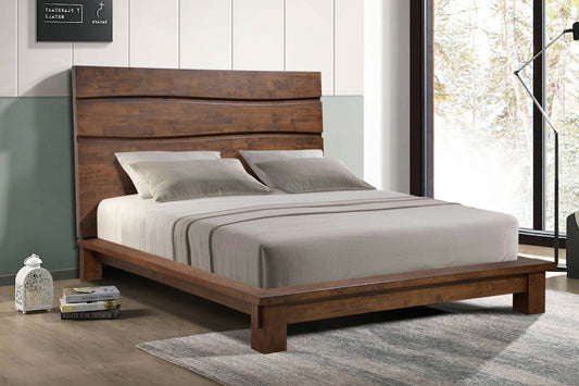 Genevieve California King Platform Bed Dark Brown