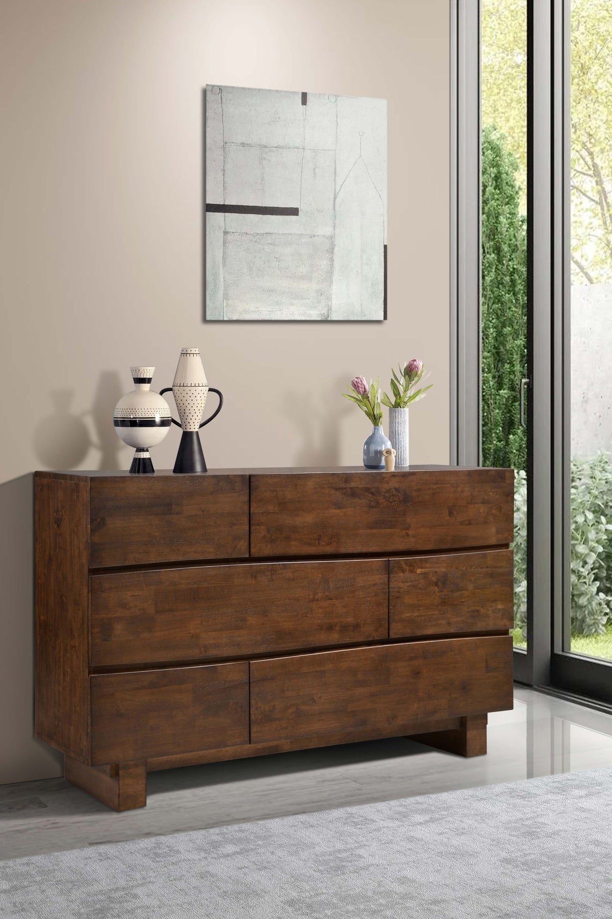 Genevieve 6-drawer Rectangular Dresser Dark Brown