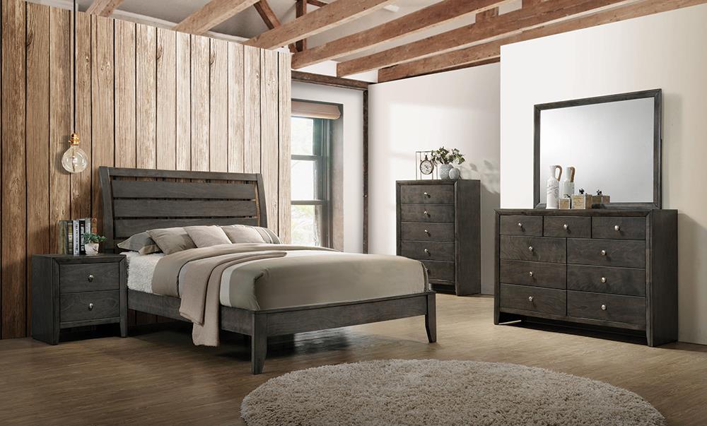 Francisc Serenity 5-Piece Eastern King Sleigh Bedroom Set Mod Grey