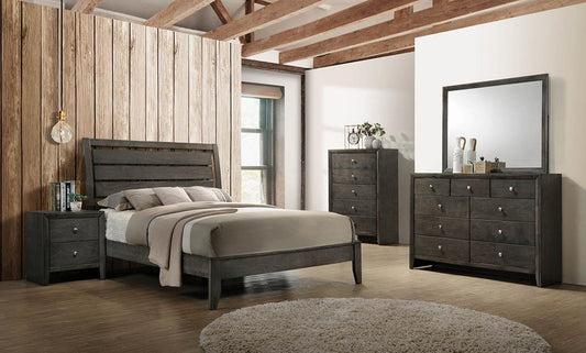 Fafa Serenity 5-Piece Twin Sleigh Bedroom Set Mod Grey