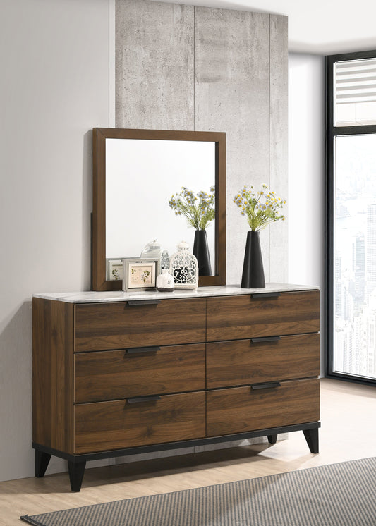 Mays Rectangular Dresser Mirror Walnut Brown