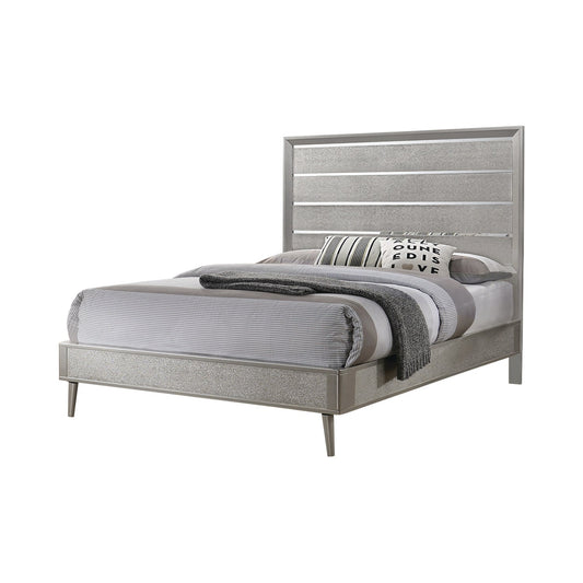 Ramon Twin Panel Bed Metallic Sterling