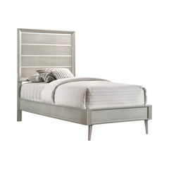 Ramon Twin Panel Bed Metallic Sterling