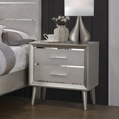 Ramon 2-drawer Nightstand Metallic Sterling