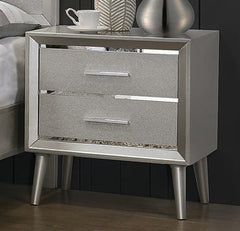 Ramon 2-drawer Nightstand Metallic Sterling