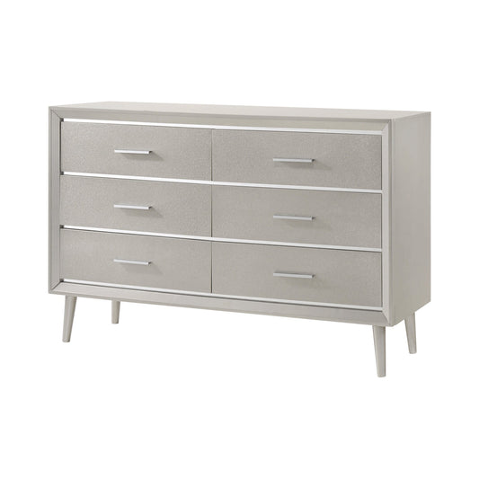 Ramon 6-drawer Dresser Metallic Sterling