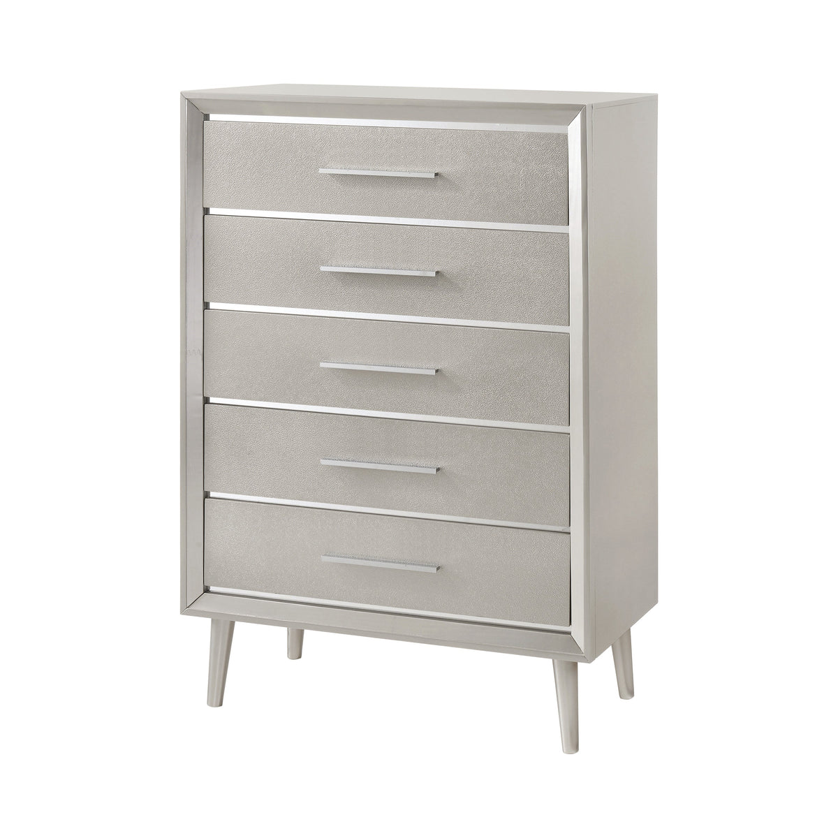 Ramon 5-drawer Chest Metallic Sterling