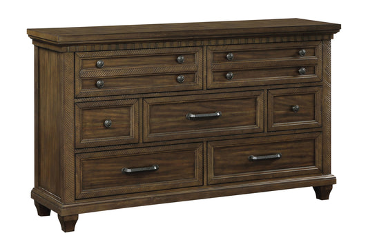 Bennington Rectangular 7-drawer Dresser Acacia Brown