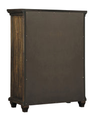 Bennington Rectangular 5-drawer Chest Acacia Brown