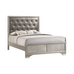 Salford Eastern King Panel Bed Metallic Sterling and Charcoal Grey