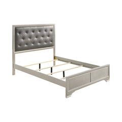 Salford Eastern King Panel Bed Metallic Sterling and Charcoal Grey