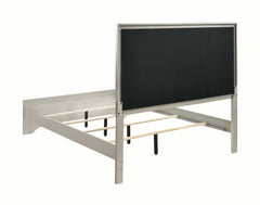 Salford Eastern King Panel Bed Metallic Sterling and Charcoal Grey