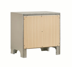 Salford 2-drawer Nightstand Metallic Sterling