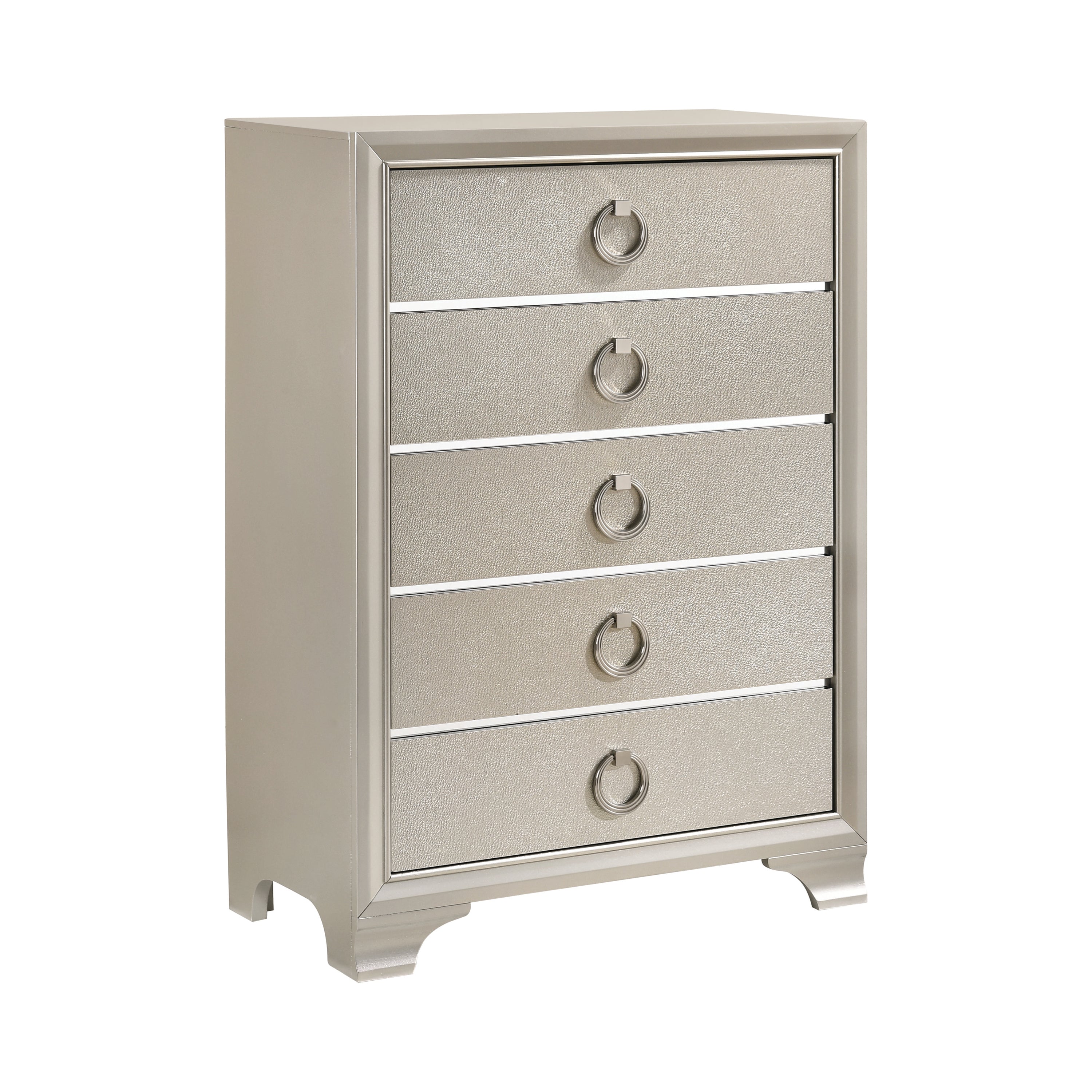 Salford 5-drawer Chest Metallic Sterling