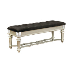 Heidi Upholstered Bench Metallic Platinum