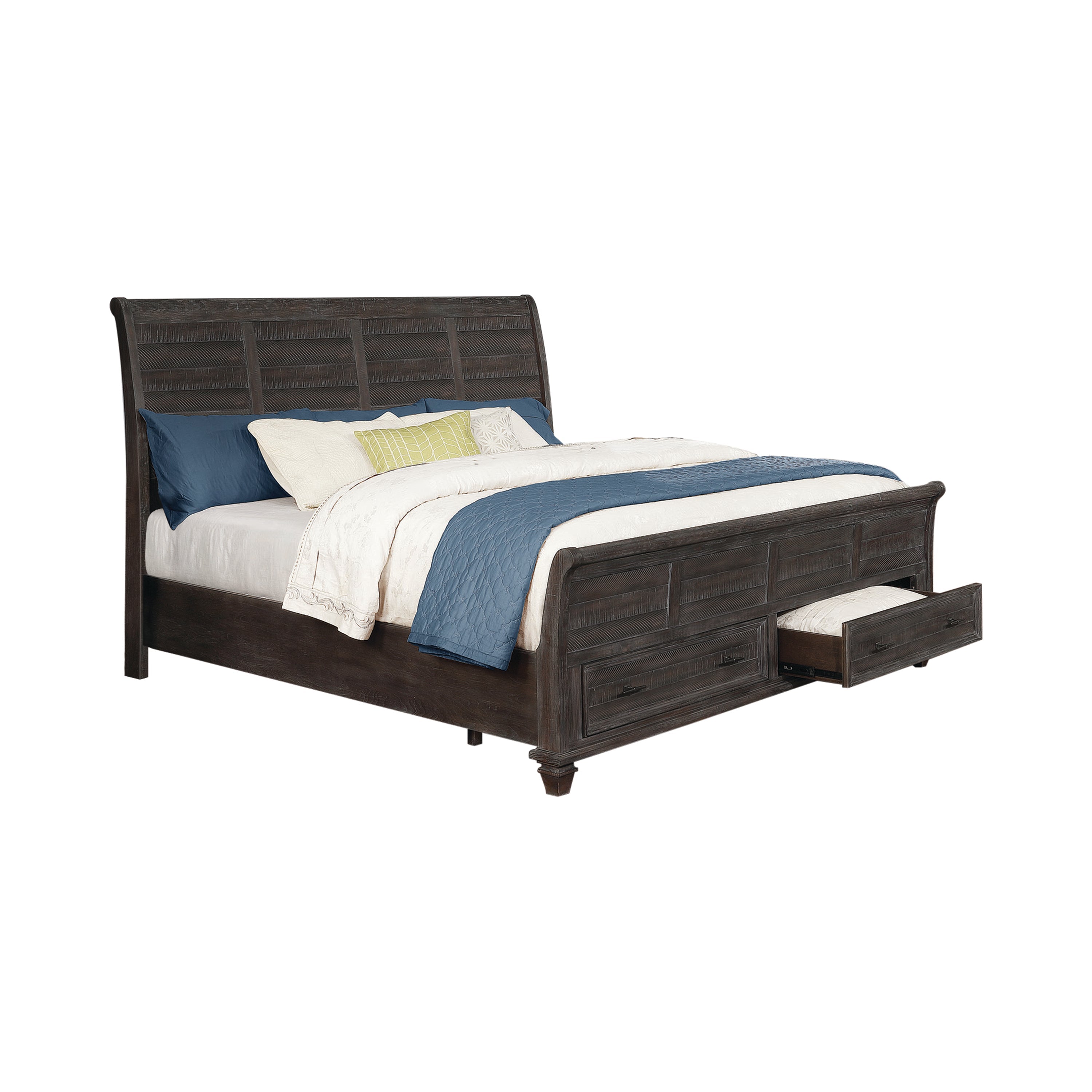 Atascadero Queen 2-drawer Storage Bed Weathered Carbon