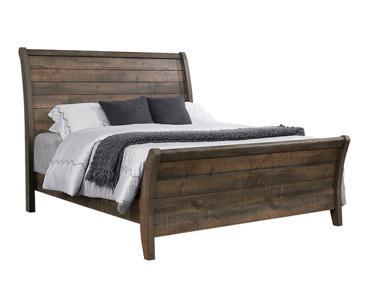 Frederick California King Sleigh Bed Weathered Oak