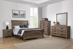 Frederick California King Sleigh Bed Weathered Oak