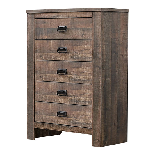 Frederick 5-drawer Chest Weathered Oak