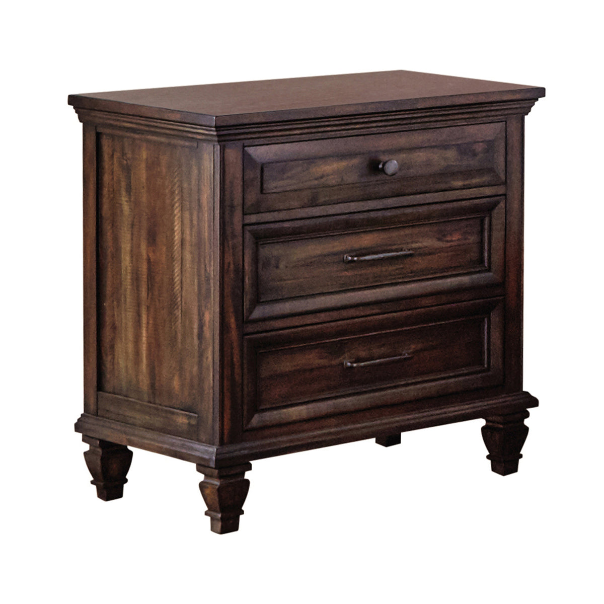 Avenue 3-drawer Nightstand Weathered Burnished Brown