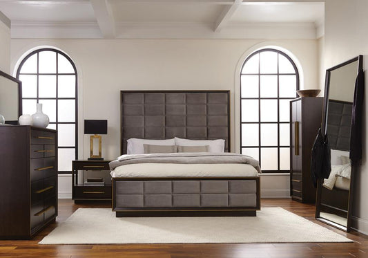 Davidalexander Durango 4-Piece Eastern King Panel Bedroom Set Grey And Smoked Peppercorn