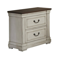 Hillcrest 2-drawer Nightstand Dark Rum and White