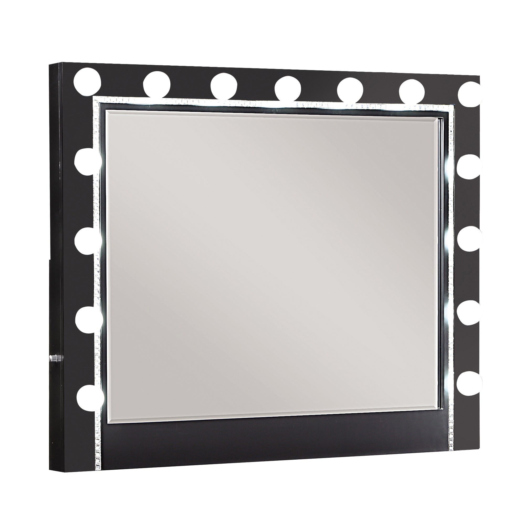 Eleanor Black Rectangular Mirror with Light