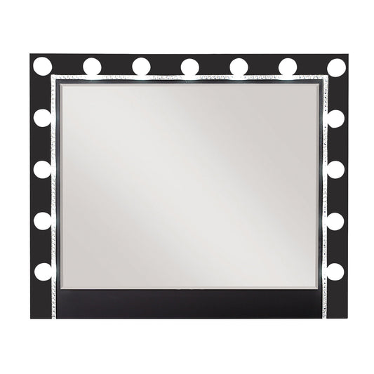 Eleanor Black Rectangular Mirror with Light