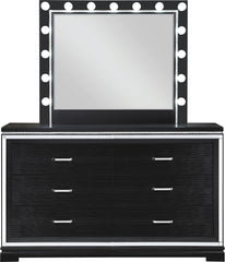 Eleanor Black Rectangular Mirror with Light