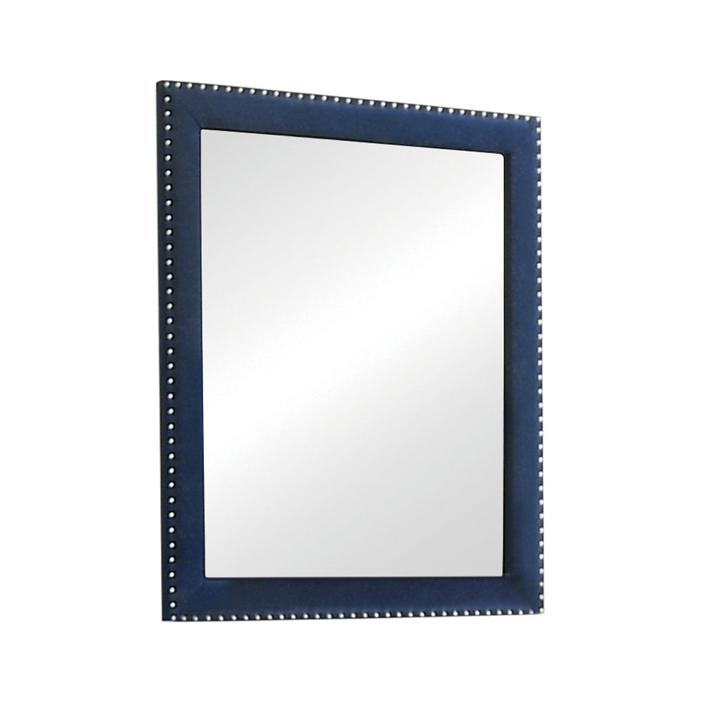 Melody Rectangular Upholstered Dresser Mirror Pacific Blue