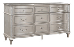 Evangeline 9-Drawer Dresser Silver Oak