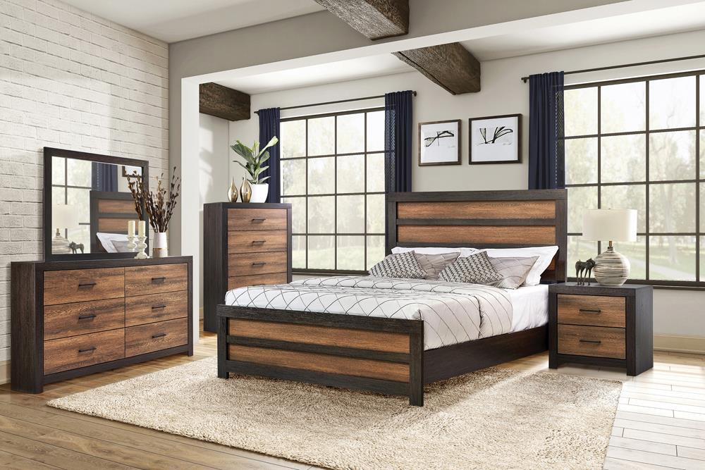 Frostine Dewcrest 4-Piece Eastern King Panel Bedroom Set Caramel And Licorice