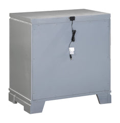 Eleanor Rectangular 2-drawer Nightstand Metallic