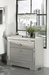 Eleanor Rectangular 2-drawer Nightstand Metallic