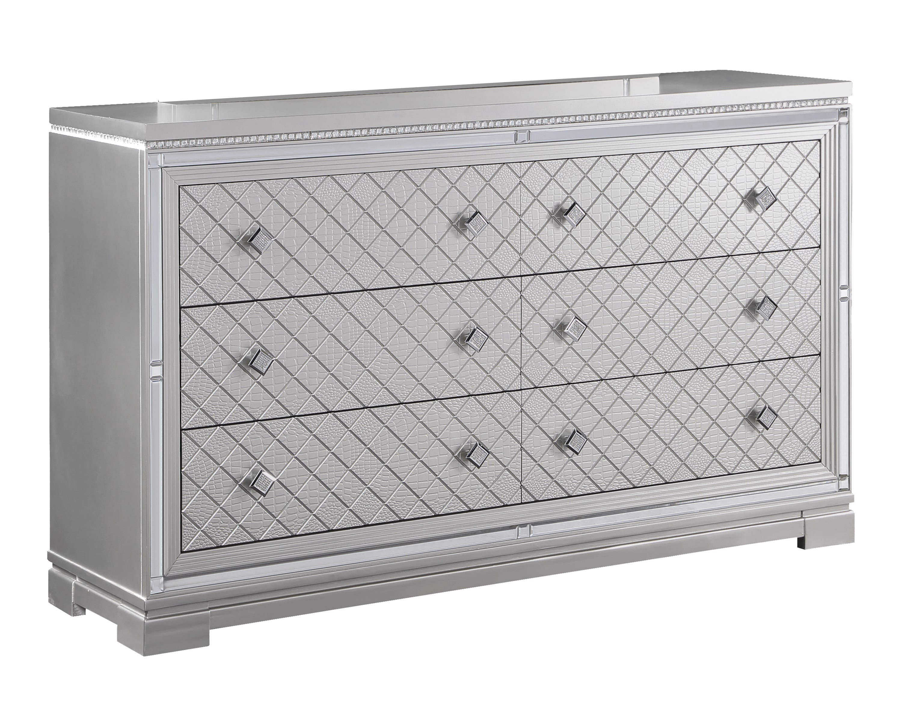 Eleanor Rectangular 6-drawer Dresser Metallic