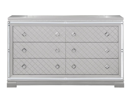 Eleanor Rectangular 6-drawer Dresser Metallic