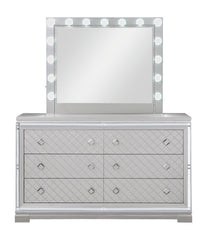 Eleanor Metallic Rectangular Mirror with Light