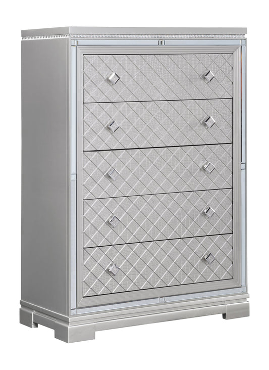 Eleanor Rectangular 5-drawer Chest Metallic