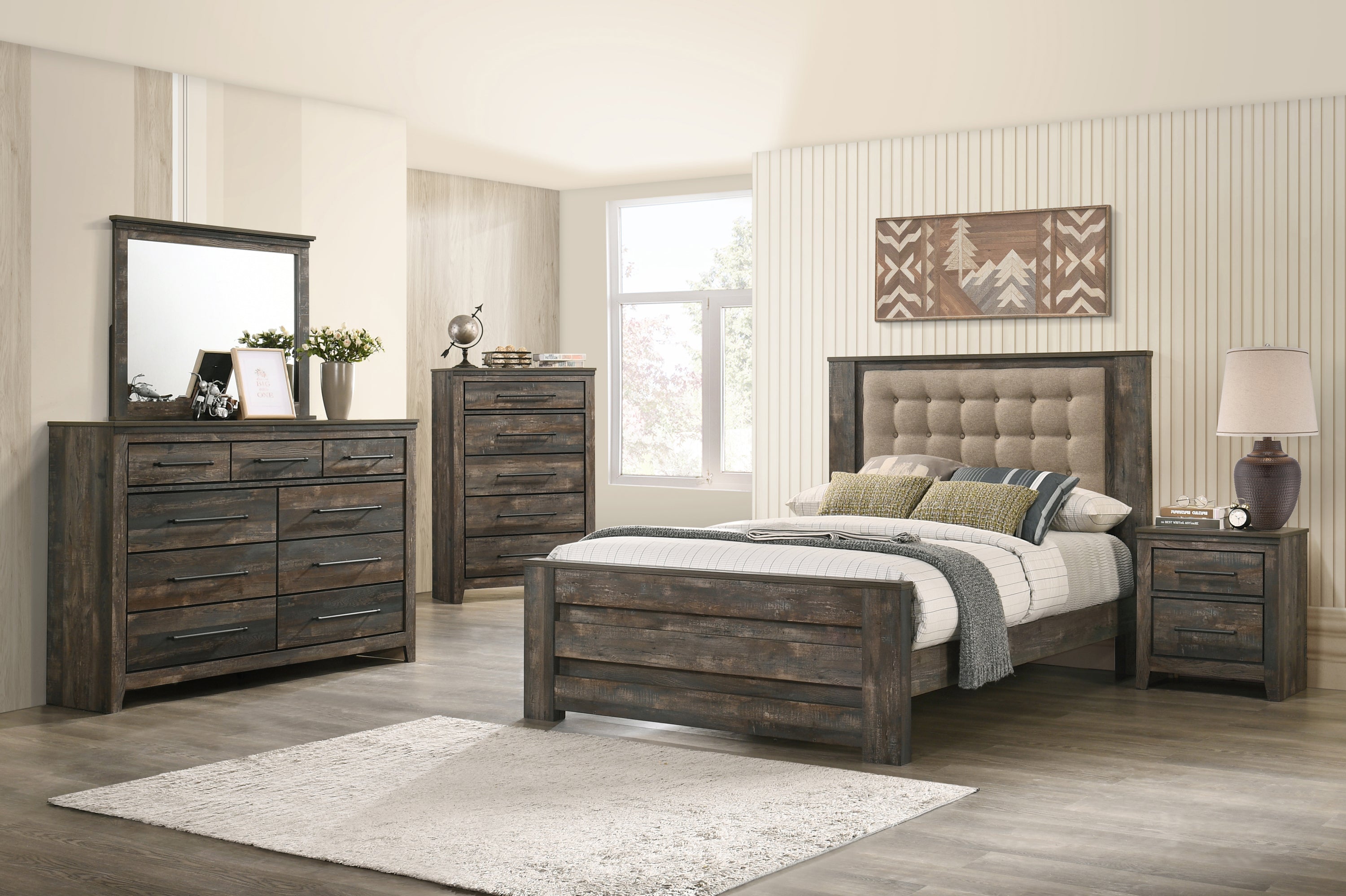 Ridgedale 5-piece Queen Bedroom Set Weathered Dark Brown and Latte