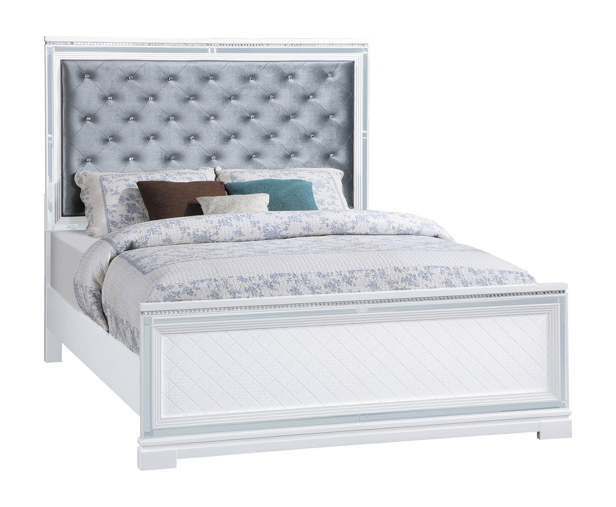 Eleanor Upholstered Tufted Bed White