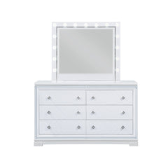 Eleanor White Rectangular Mirror with Light